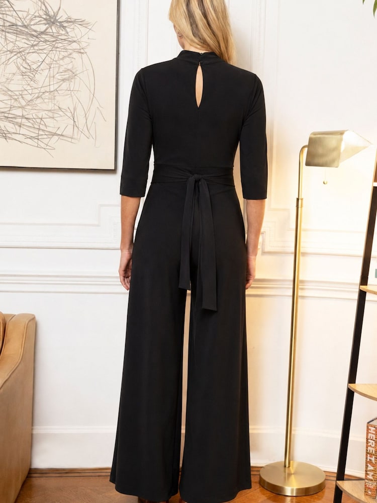 Hot Squash Black Wrap Wide Leg Jumpsuit - Image 2 of 4 Hot Squash Black Wrap Wide Leg Jumpsuit - Image 2 of 4