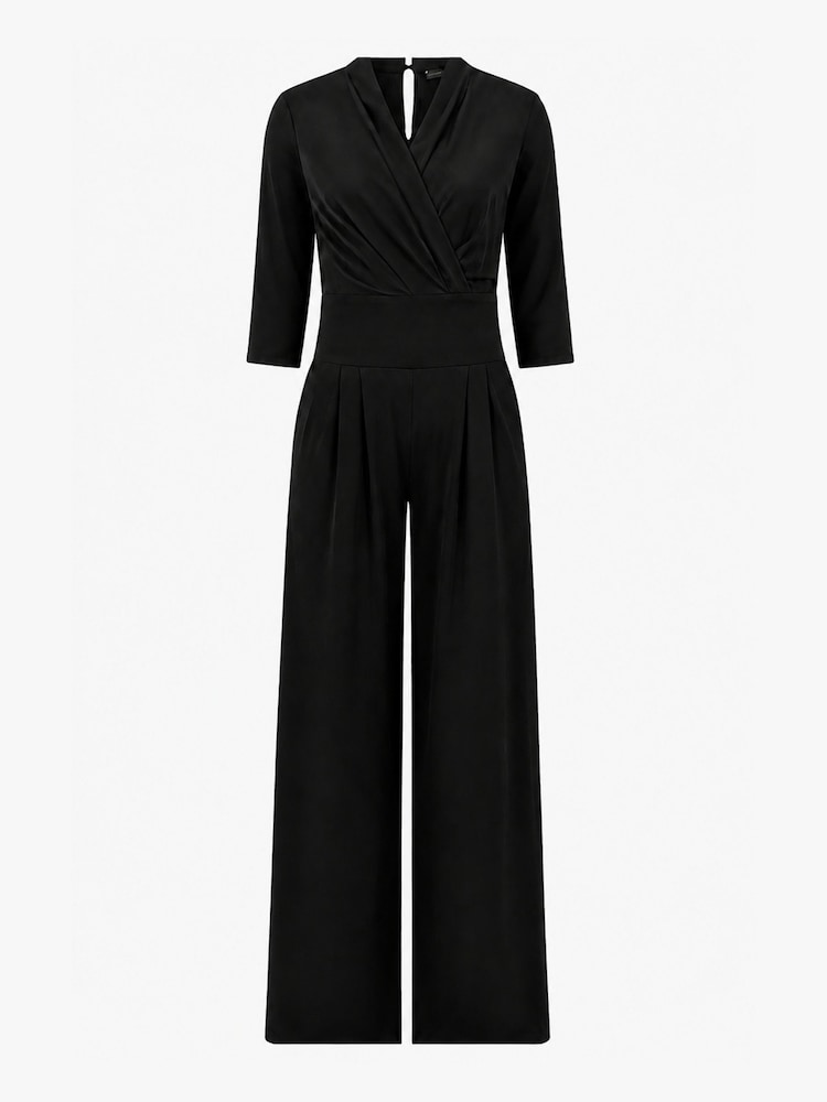 Hot Squash Black Wrap Wide Leg Jumpsuit - Image 4 of 4 Hot Squash Black Wrap Wide Leg Jumpsuit - Image 4 of 4