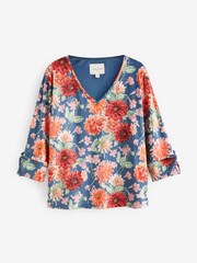 Laura Ashley Navy Dahlia Print Pyjamas - Image 7 of 9