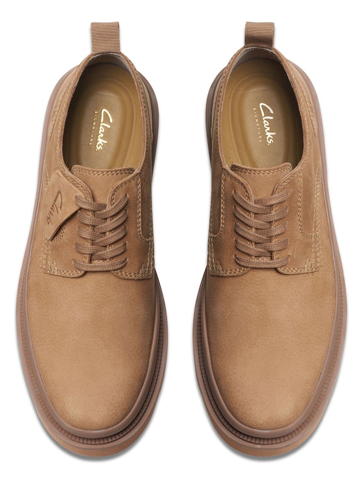 Clarks Natural Nubuck Badell Lace Shoes - Image 1 of 6
