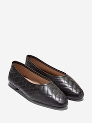 Cole Haan Black Jasleen Quilted Ballet Flats - Image 2 of 6
