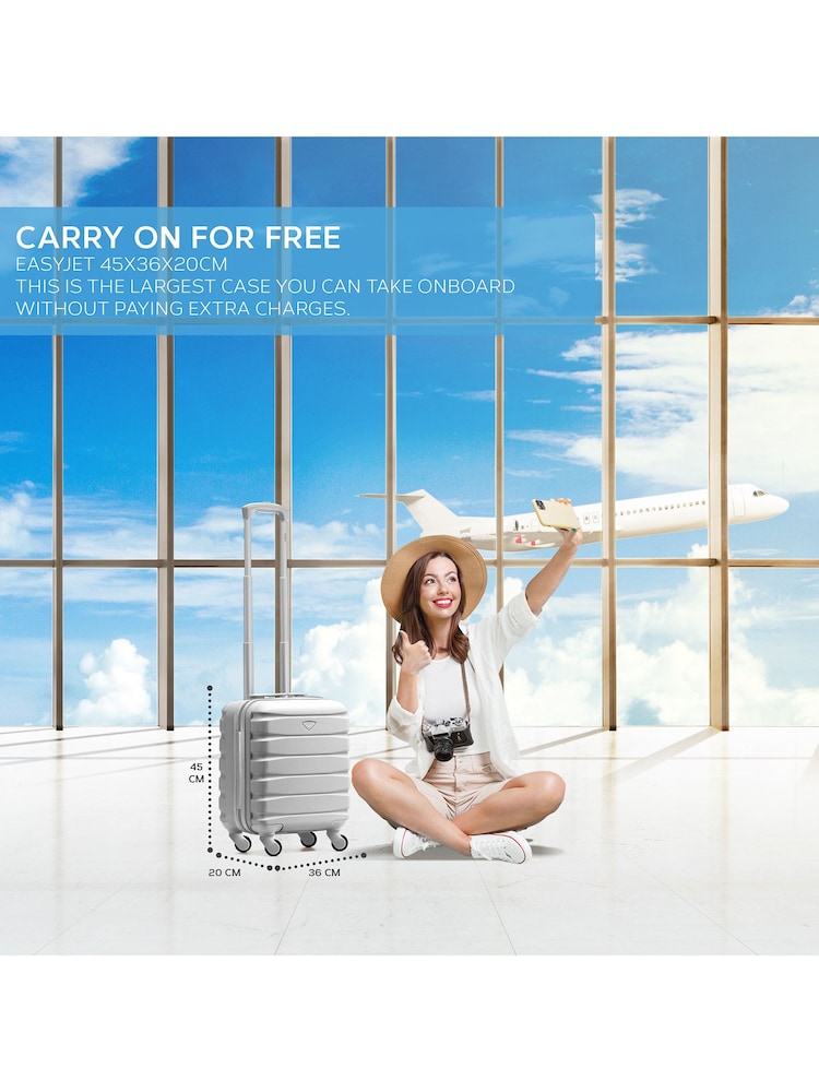 Flight Knight 45x36x20cm EasyJet Underseat 4 Wheel ABS Hard Case Cabin Carry On Hand Luggage - Image 2 of 7