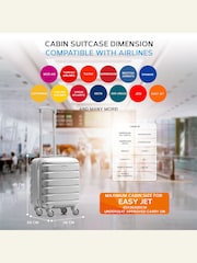 Flight Knight 45x36x20cm EasyJet Underseat 4 Wheel ABS Hard Case Cabin Carry On Hand Luggage - Image 3 of 7