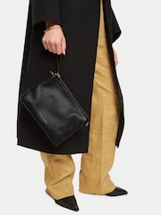 Jigsaw Black Pebble Leather Ava Cross-Body Bag - Image 1 of 5
