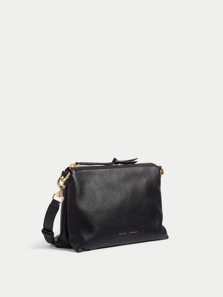 Jigsaw Black Pebble Leather Ava Cross-Body Bag - Image 5 of 5