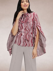 Hot Squash Statement Sleeve Blouse with Bow Ties - Bild 1 von 7