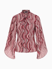 Hot Squash Statement Sleeve Blouse with Bow Ties - Bild 6 von 7