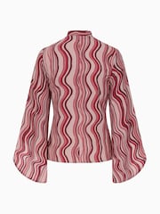 Hot Squash Statement Sleeve Blouse with Bow Ties - Bild 7 von 7