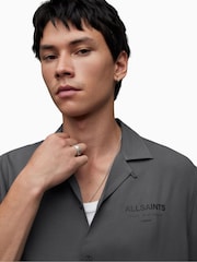 AllSaints Grey Underground Short Sleeve Shirt - Image 4 of 6