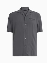 AllSaints Grey Underground Short Sleeve Shirt - Image 6 of 6