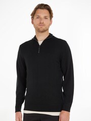 Calvin Klein Pullover aus Merinowolle mit kurzem Reissverschluss - Bild 1 von 5