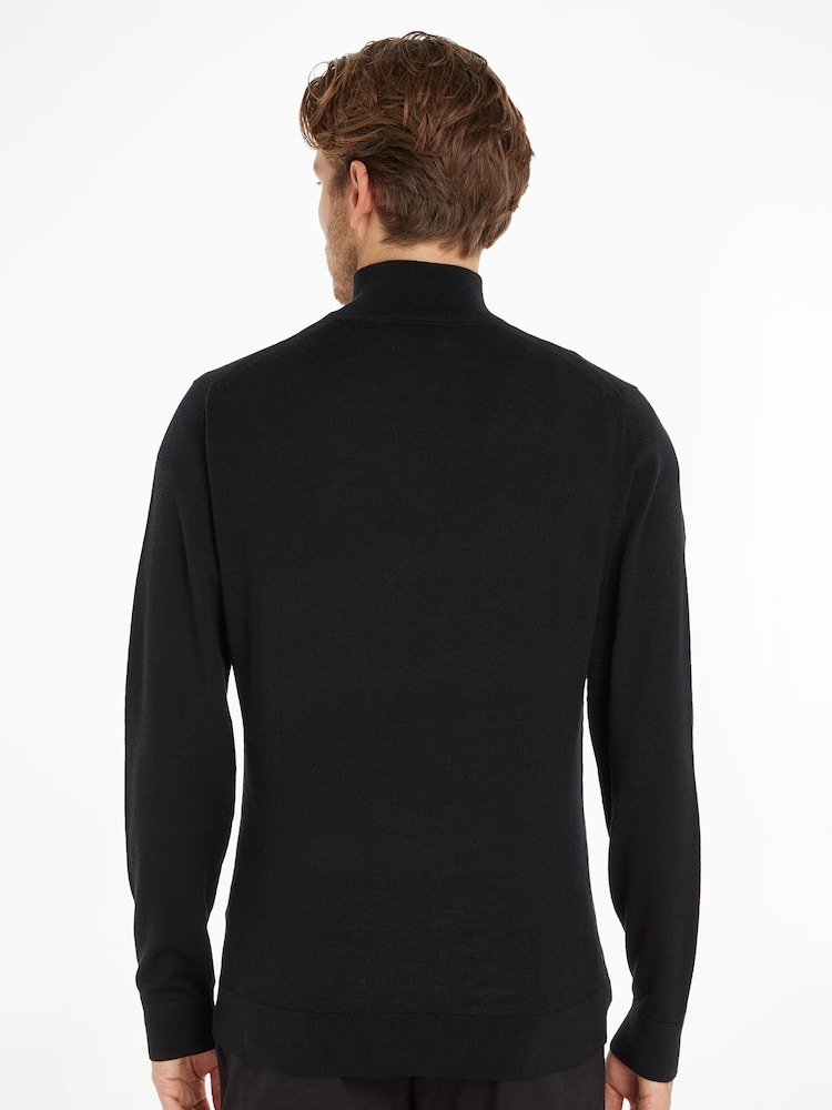 Calvin Klein Pullover aus Merinowolle mit kurzem Reissverschluss - Bild 2 von 5