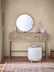 Mid Natural Alba Solid Mango Console Dressing Table - Image 3 of 9