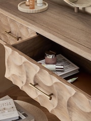 Mid Natural Alba Solid Mango Console Dressing Table - Image 4 of 9