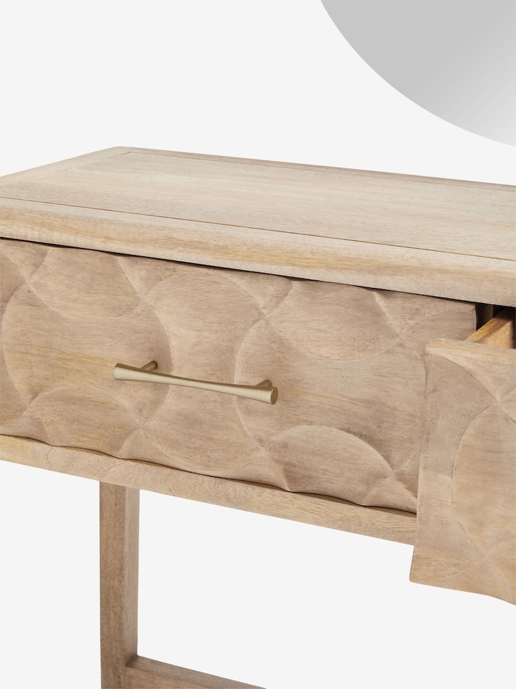 Mid Natural Alba Solid Mango Console Dressing Table - Image 9 of 9
