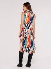 Apricot Blue/Orange High Low Shirt Sleeveless Dress - Image 2 of 4