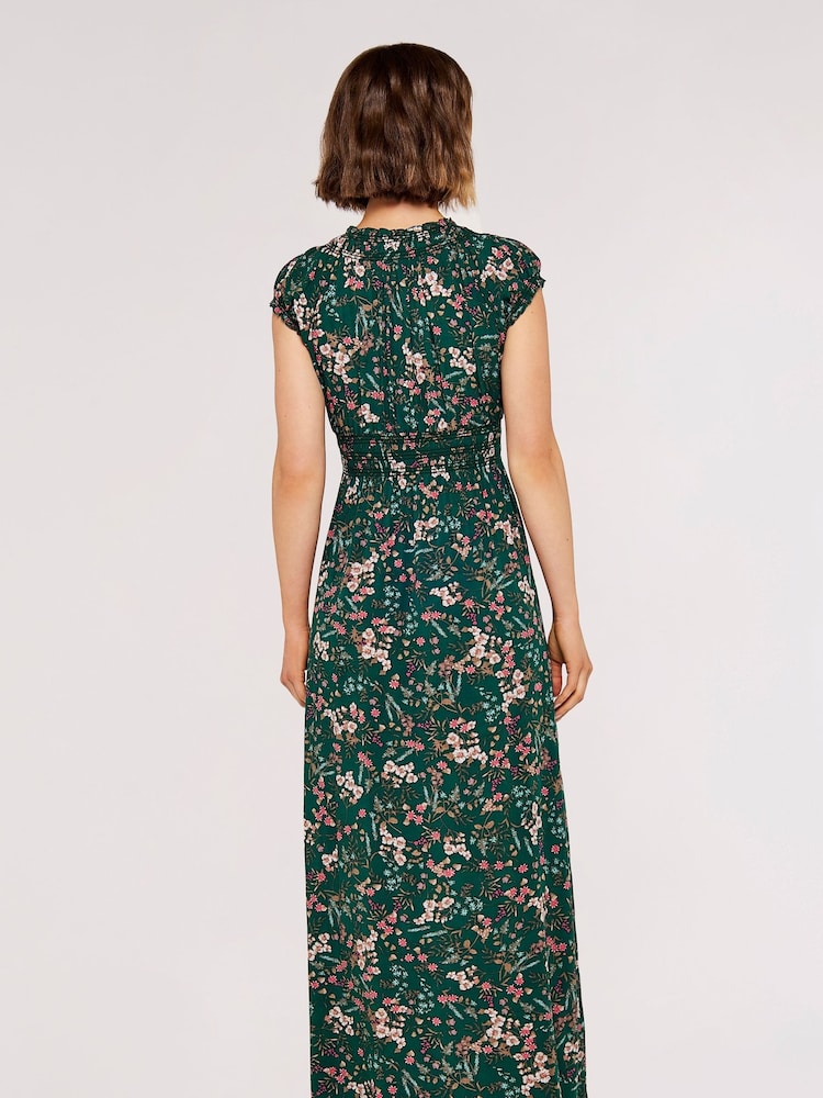 Apricot Green Multi Ditsy Botanical Floral Maxi Dress - Image 2 of 4