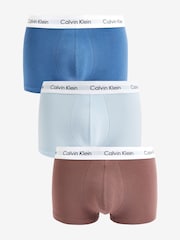 Calvin Klein Blue/White Low Rise Trunks 3 Pack Boxers - Image 1 of 4