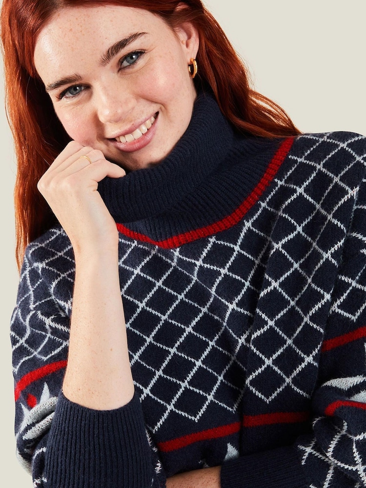 Accessorize Grey Snowflake Knit Jumper - Image 2 of 3