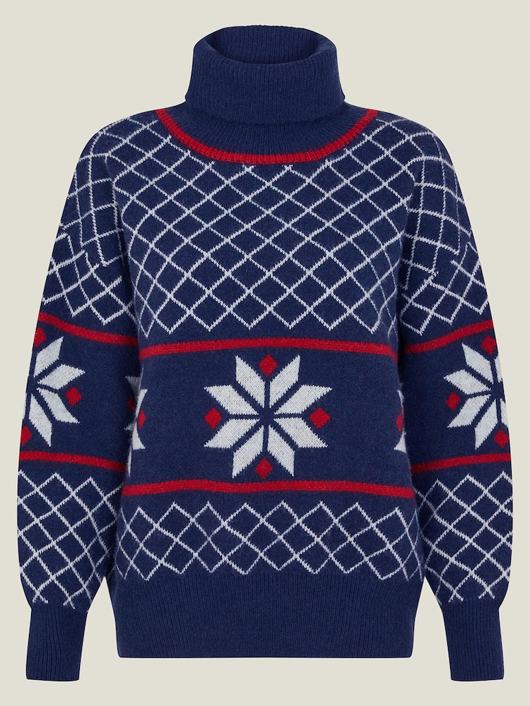 Accessorize Grey Snowflake Knit Jumper - Image 3 of 3