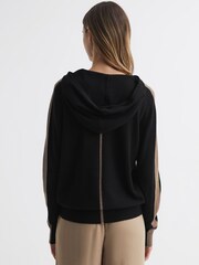 Reiss Black/Camel Agnes Wool Blend Hoodie - Image 6 of 10
