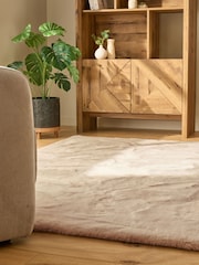 Light Natural Plush Faux Fur Rug - Image 2 of 6