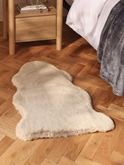 Light Natural Plush Faux Fur Rug - Image 3 of 6