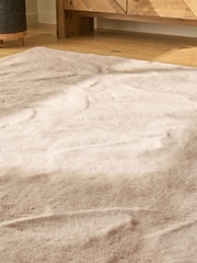 Light Natural Plush Faux Fur Rug - Image 4 of 6