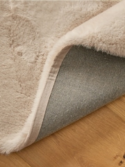 Light Natural Plush Faux Fur Rug - Image 5 of 6