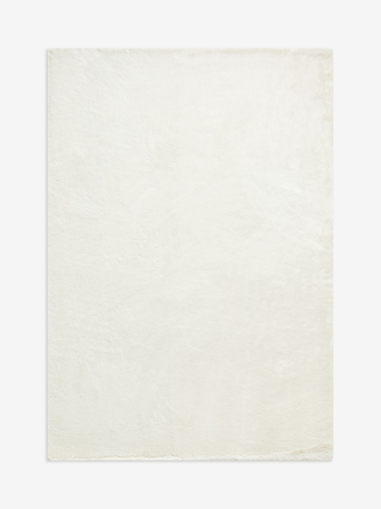 Light Natural Plush Faux Fur Rug - Image 6 of 6