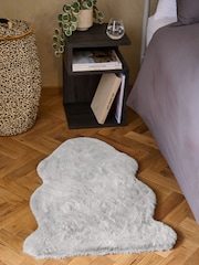 Light Grey Plush Faux Fur Rug - Image 2 of 6