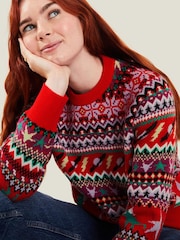 Accessorize Red Christmas Dinosaur Knit Jumper - Image 2 of 3