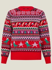 Accessorize Red Christmas Dinosaur Knit Jumper - Image 3 of 3