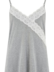 Pour Moi Grey & White Sofa Loves Lace Hidden Support Soft Jersey Cami - Image 4 of 5
