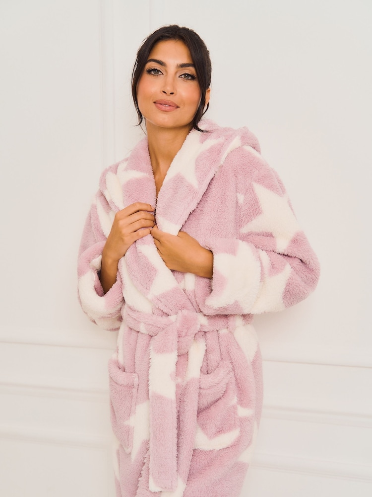 Jim Jam the Label Pink Printed Star Dressing Gown - Image 1 of 7