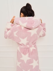 Jim Jam the Label Pink Printed Star Dressing Gown - Image 2 of 7