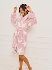 Jim Jam the Label Pink Printed Star Dressing Gown - Image 3 of 7
