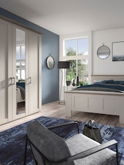 Wiemann Pebble Grey Truro Triple Wood and Mirror Semi Fitted Wardrobe - Image 2 of 5