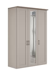 Wiemann Pebble Grey Truro Triple Wood and Mirror Semi Fitted Wardrobe - Image 3 of 5