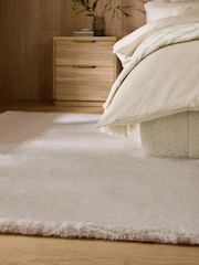 Ivory Plush Faux Fur Rug - Image 10 of 12