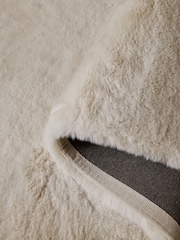 Ivory Plush Faux Fur Rug - Image 11 of 12