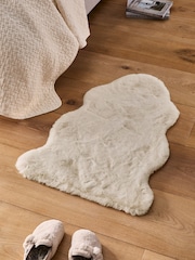 Ivory Plush Faux Fur Rug - Image 2 of 12