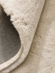 Ivory Plush Faux Fur Rug - Image 5 of 12