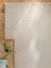 Ivory Plush Faux Fur Rug - Image 7 of 12