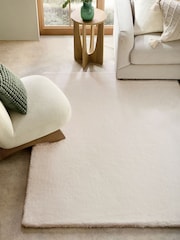 Ivory Plush Faux Fur Rug - Image 8 of 12