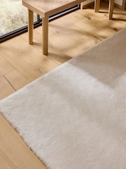 Ivory Plush Faux Fur Rug - Image 9 of 12