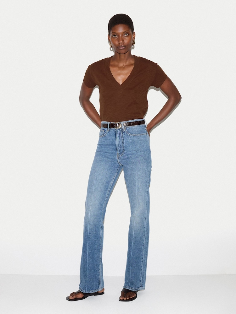 Jigsaw Brown Cotton Luxe V Neck Baby T-Shirt - Image 2 of 4