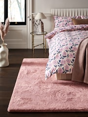 Pink Plush Faux Fur Rug - Image 1 of 8