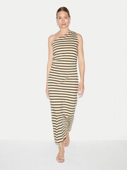 Jigsaw Green Stripe One Shoulder Dress - Image 1 of 5