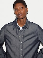 Jigsaw Blue Washed Denim Button Down Shirt - Image 2 of 4